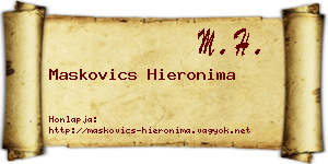 Maskovics Hieronima névjegykártya
